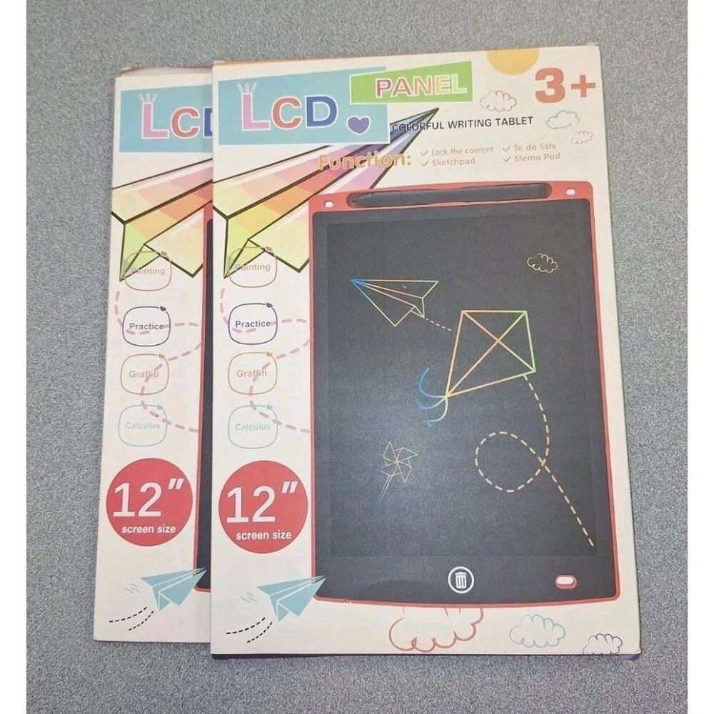 2 Pack 10 Inch LCD Writing Tablet, Colorful Doodle 12 inch With Pen New In Box